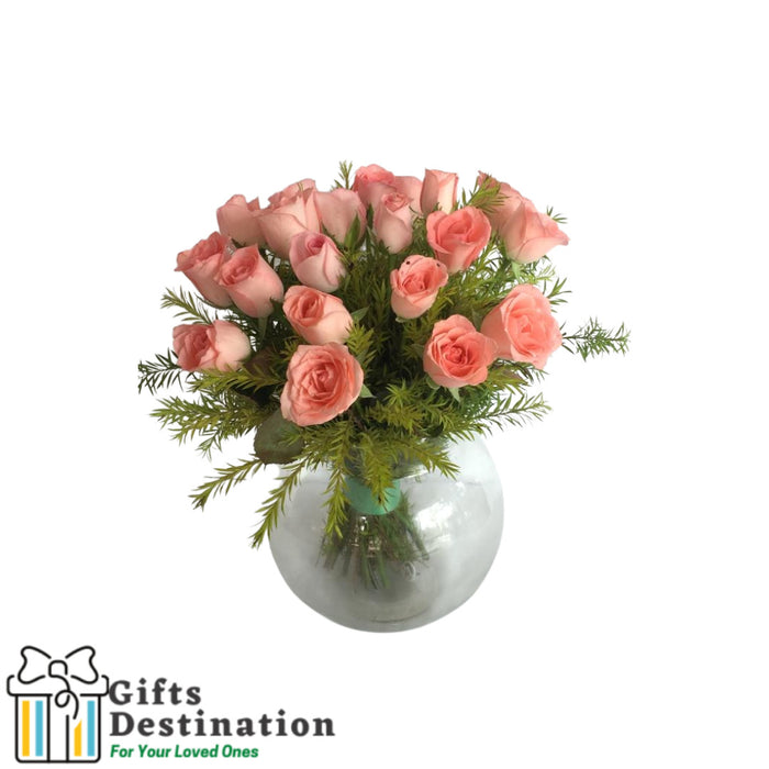 Baby Pink Roses in a Vase