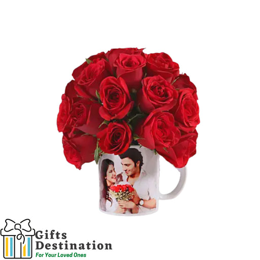 20 Red Roses in White Personalised Mug