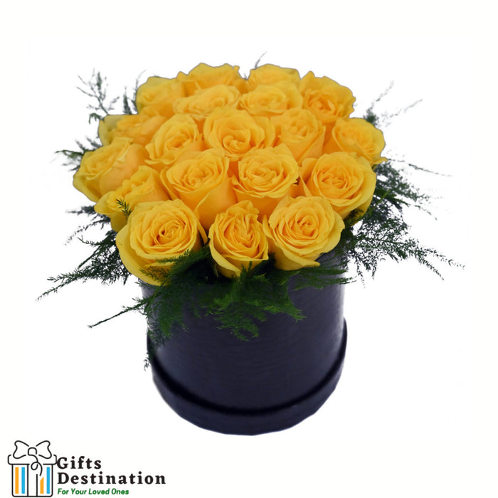Yellow Rose in a Tall Headed Box