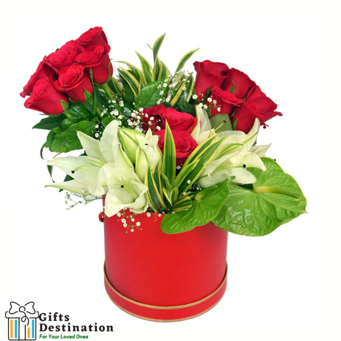 Trio of Flowers in a Luxury Tall Box