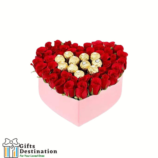 Roses & Ferrero Rocher Heart Box