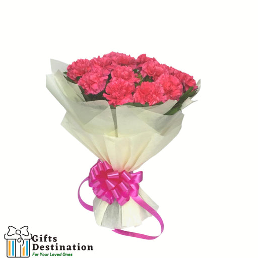 Beautiful Dark Pink Carnations Bouquet