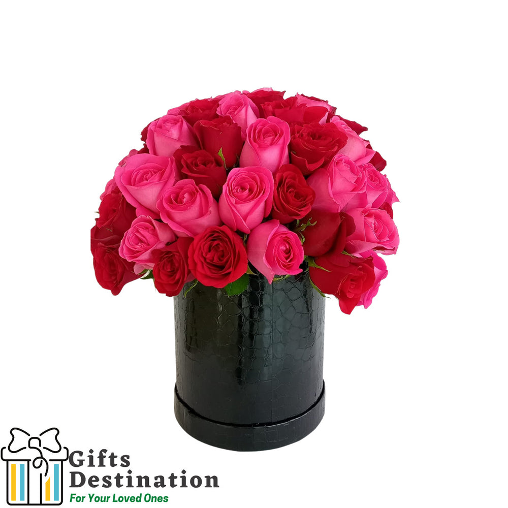 Red & Pink Roses Box
