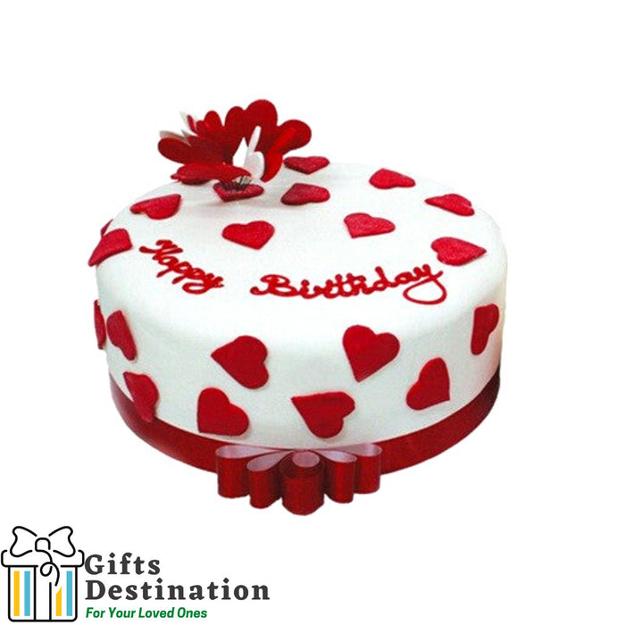 Red & White Love Cake