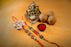 Kaju and Besan Laddoo with Attractive Beads Rakhi Set