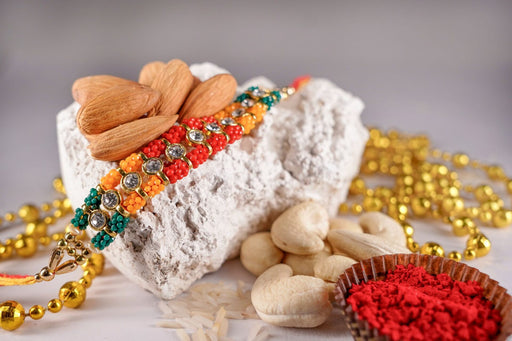 Simplistic Rakhi with Salted Cashewnuts and Almonds.