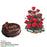 Red Roses Basket with Chocolate Cake